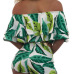 Stylish Dew Shoulder Falbala Design Green Qmilch One-piece Jumpsuits(Without Belt)