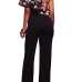 Stylish Embroidered Design Asymmetrical Black Cotton Blends One-piece Jumpsuits