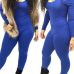 Stylish O Neck Long Sleeves Royalblue Qmilch One-piece Skinny Jumpsuit