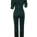 Stylish One-shoulder Army Green Polyester One-piece Jumpsuits(With Belt)