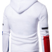  Fashionable Hooded Collar Patchwork White Cotton Blends Hoodies