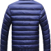  Fashionable Mandarin Collar Long Sleeves Navy Blue Cotton Blends Parkas(Without Inner Clothes)
