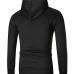 Leisure Hooded collar Letters Printed Black Cotton Blends Hoodies