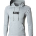  Leisure Hooded collar Letters Printed Grey Cotton Blends Hoodies