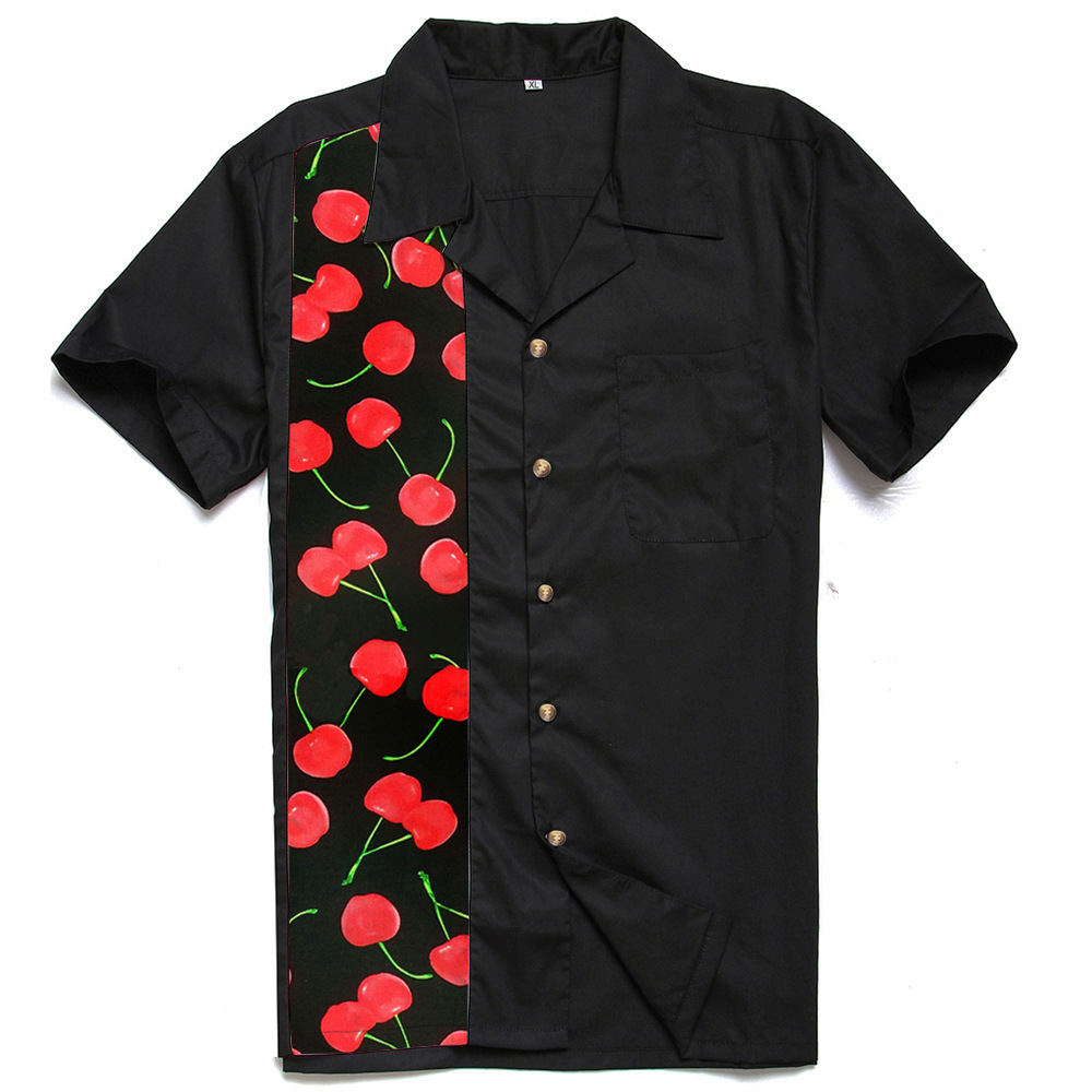 Large cherry shirt with black background #94959