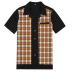 New ins plaid lapel loose short-sleeve joker shirt 100% cotton British plaid hot style shirt #94953