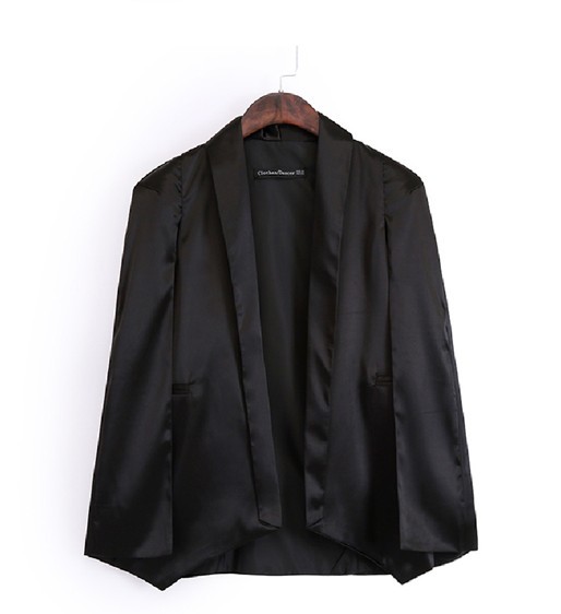 Fashion Asymmetrical Black Polyester Blazer