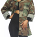  Casual Turndown Collar Single Breasted Camo Cotton Blends Coat(Without Belt)
