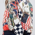  England Mandarin Collar Coloured Flags Printed Cotton Zipped Jacket(Non Positioning Printing)