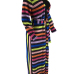  Euramerican Long Sleeves Striped Patchwork Chiffon Long Coat(Only The Coat)
