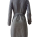  Euramerican Turndown Collar Black-white Grid Polyester Coat