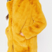  Euramerican Turndown Collar Pocket Design Yellow Faux Fur Regular Coat
