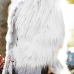  Fashionable Round Neck Long Sleeves White Faux Fur Coat