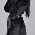  Stylish Turtleneck Long Sleeves Patchwork Black Faux Fur Coat(With Belt)