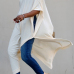  Trendy Turtleneck Half Sleeves Beige Cotton Blends Long Coat