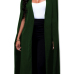  Trendy V Neck Long Sleeves Army Green Polyester Long Coat