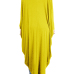 Euramerican Long Sleeves Asymmetrical Yellow Polyester Long Coat