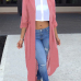 Stylish Half Sleeves See-Through Pink Chiffon Long Coat