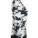 Stylish Round Neck Long Sleeves Camouflage Printed Polyester Coat
