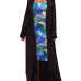 Stylish Turndown Collar Long Sleeves Black Chiffon Long Coat