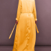 Stylish Turndown Collar Long Sleeves Yellow Chiffon Long Coat