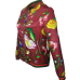 Trendy Round Neck Long Sleeves Printed Red Polyester Short Coat