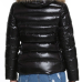  Stylish Hooded Collar Fur Design Black Cotton Parkas
