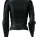  Retro V Neck Zipper Design Black PU Coat