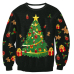  Euramerican Round Neck Christmas Printed Polyester Hoodies(Non Positioning Printing)