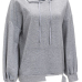  Fashionable Hooded Collar Hollow-out Grey Cotton Hoodies
