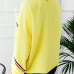  Leisure Round Neck Patchwork Yellow Polyester Pullovers