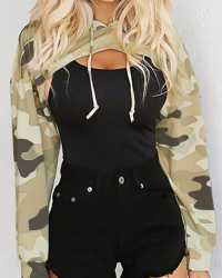 Sexy Camouflage Printed Apricot Cotton Hoodies