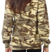  Stylish Deep V Neck Lace-up Camouflage Printed Yellow Polyester Hoodies