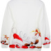Cheap Casual Long Sleeves Print White Cotton Blend Regular Christmas Pullover Sweat