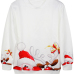 Cheap Casual Long Sleeves Print White Cotton Blend Regular Christmas Pullover Sweat