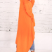 Leisure Heaps Collar Asymmetrical Orange Cotton Blends Pullovers