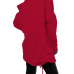 Leisure Hooded Collar Long Sleeves Red Cotton Hoodies
