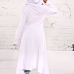 Leisure Round Neck Long Sleeves White Cotton Blends Pullovers 