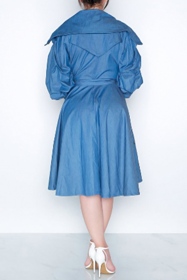  Polyester Turndown Collar Long Sleeve  Long Trench Coats