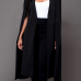 Euramerican Cloak Design Black Healthy Fabric Long Trench Coats