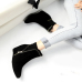Trendy Pointed Closed Toe Zipper Design High Heel Black Suede Ankle Boots
