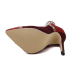 Stylish Pointed Closed Toe Rivet Decorative Stiletto Super High Heel Wine Red PU Basic Pumps