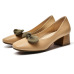 New fashion versatile bow medium coarse heel shallow mouth single shoes #95021