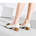 New fashion versatile bow medium coarse heel shallow mouth single shoes #95022
