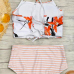  Sexy Lace-up Printed White Polyester Bikini Set(Non Positioning Printing)