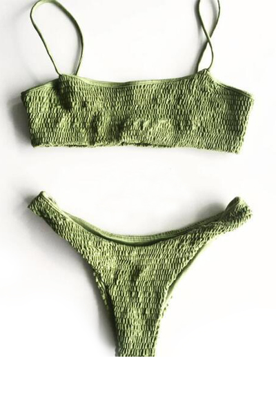 Euramerican Army Green Nylo Two-piece Swimwear