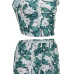 Euramerican Round Neck Sleeveless Floral Print Nylon Two-piece Shorts Set