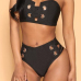 Sexy Hollow-out Black Ployester Two-piece Swimwear