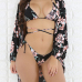 Sexy Printed Hollow-out Nylon Two-piece Swimwear (With Contains Shawl)