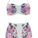 Sexy Printed White Polyester Two-piece Swimwear (Without  Shawl)